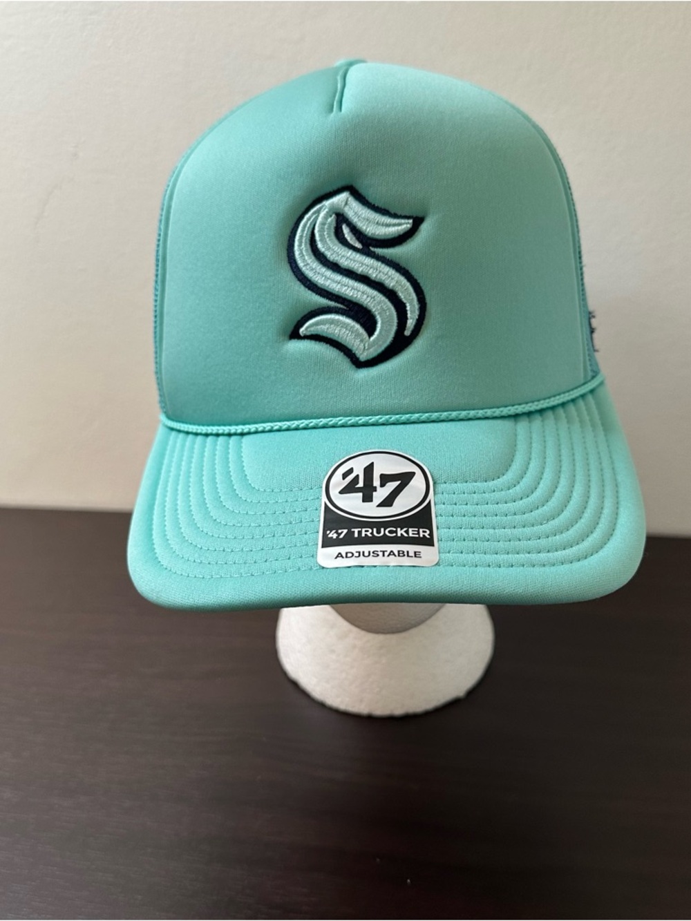 Seattle Kraken Blocker Foam Trucker Hat, '47 NHL, Snapback Adjustable, New